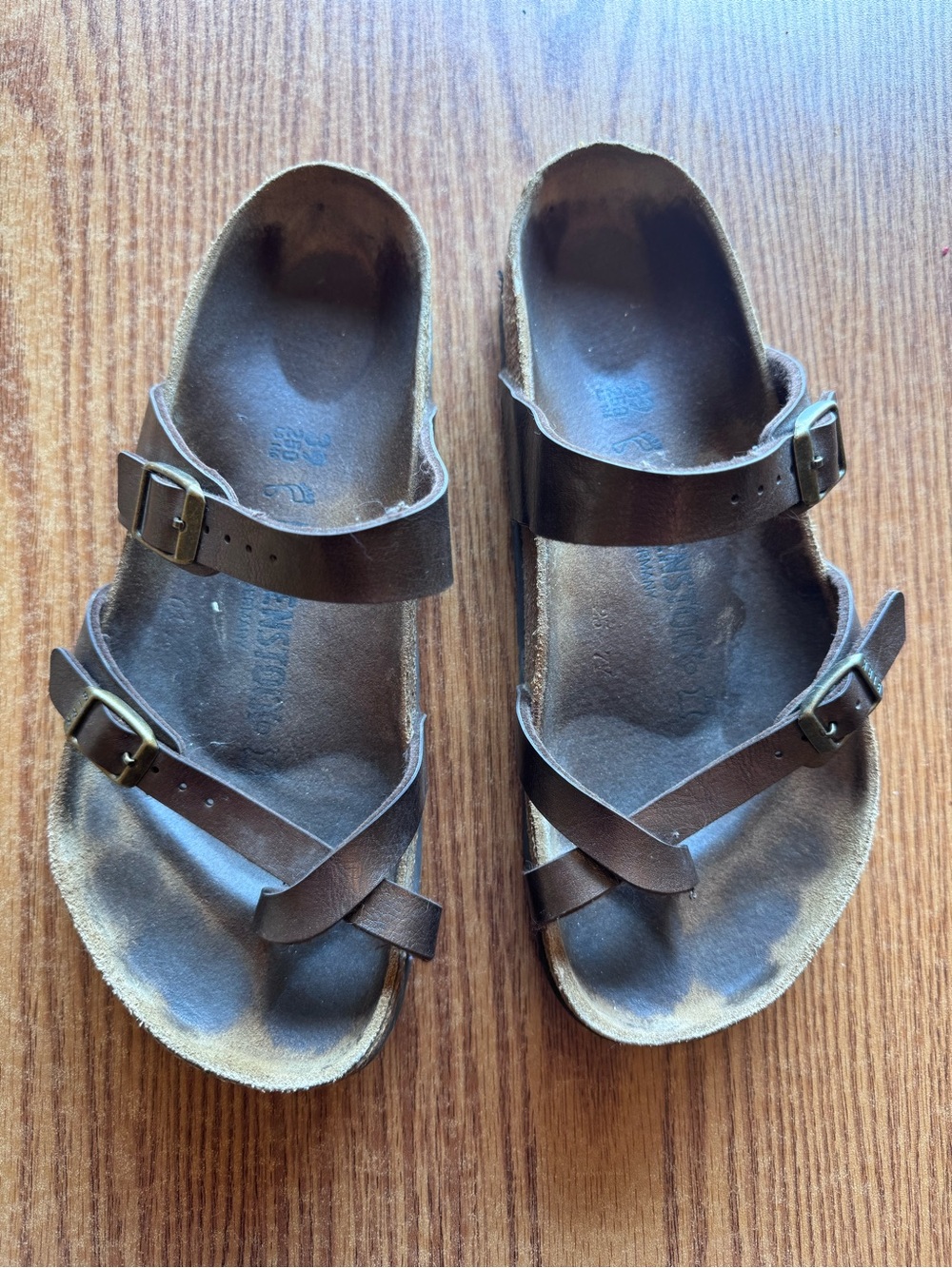 Birkenstock Women's Brown Two-Buckle Leather Sandals